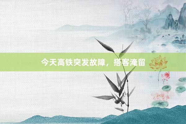 今天高铁突发故障，搭客淹留