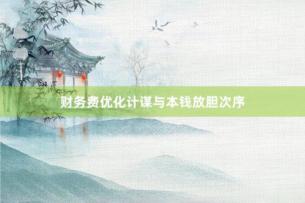 财务费优化计谋与本钱放胆次序